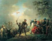 Dannebrog falling from the sky during the Battle of Lyndanisse, June